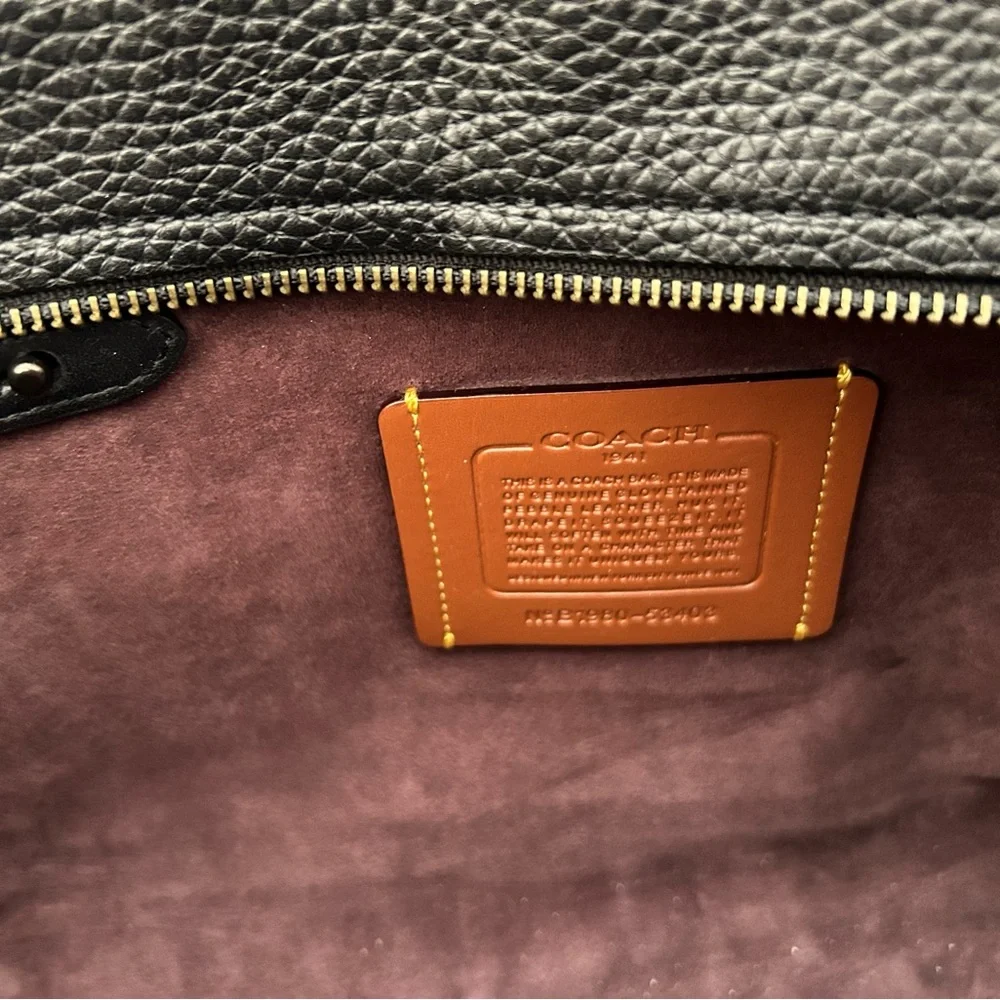 Vintage Coach Black Leather Tote Bag - Picture 5 of 9